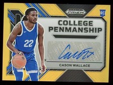 2023-24 Panini Prizm Draft Picks Gold Cason Wallace College Penmanship #/10 