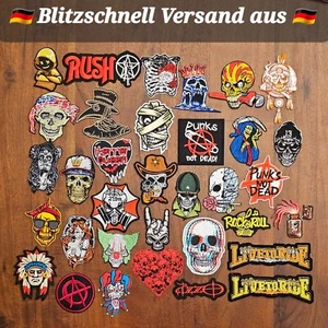 Flicken zum Aufbügeln Bügelflicken Aufbügler Biker Patches Stoff Aufbügelflicken - Picture 1 of 37