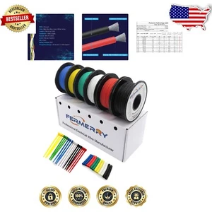 Versátil alambre trenzado de silicona calibre 14 - carretes de 25 pies, paquete de 6 colores para hágalo usted mismo - Imagen 1 de 12
