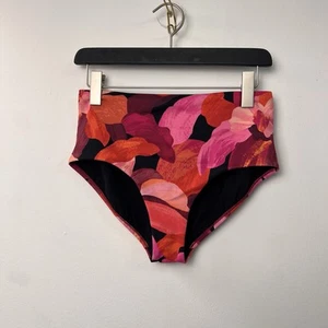 Bikini Athleta vita alta fondo taglia media liana floreale malva - Foto 1 di 5