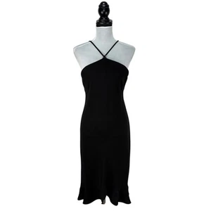 Y2K Black Halter Midi Dress - Women's Size 10 - Picture 1 of 6