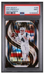 2024 Panini Select NFL DALLAS Dak Prescott #125 White Shock Prizm 1of 199 Psa9 - Picture 1 of 3