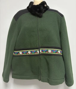 SAMII Gay Ellis Scandinavian Fleece Coat Jacket Green Sz S - Picture 1 of 6