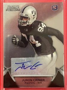 2012 Bowman Sterling Juron Criner Rookie Auto RC #41 Football Oakland Raiders - Picture 1 of 2
