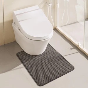 Bathroom Toilet Rug, Chenille Bathroom Mat for Toilet Mat, Non Slip Absorbent... - Picture 1 of 7