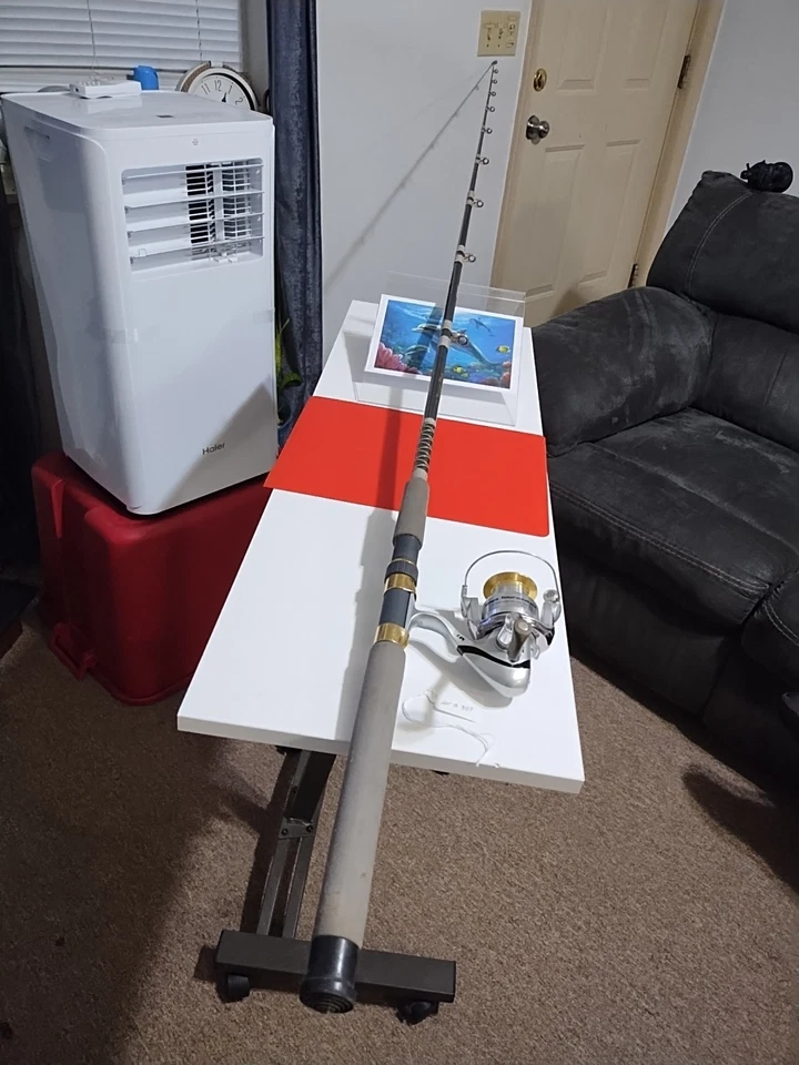 Spinning Fishing Rod Bass Pro 8'6" Med 12-25lb And Reel Mega Tournament - Image 1 of 4