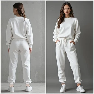 Womens Tracksuit Set Oversize Pullover Trouser Sweatshirt Crew Neck Casual Top - Picture 1 of 5