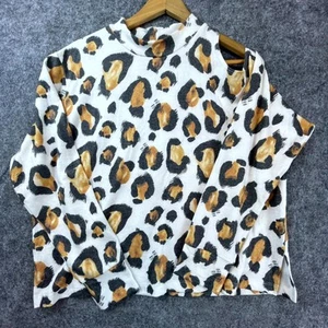 LNA Brushed Sweater Womens XL White Black Brown Wild Cat Dan Cutout Mob Wife - Picture 1 of 7