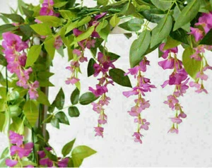 2X7FT Artificial Wisteria Vine Garland Foliage Flower Plant Trailing Home Decor - Picture 1 of 15