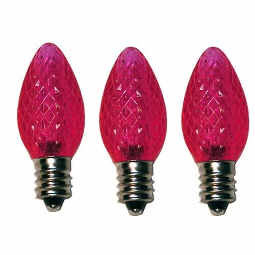 Sival C7 Bulb E12 Candelabra Base 130V 0.37W UL Pink 3 LEDs Pink (Pack of 3) - Image 1 of 1