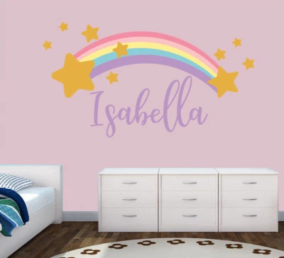 Personalised Rainbow Any Name Wall Decal 3D Art Stickers Vinyl Room Bedroom  - image 1 of 4