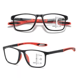 TR90 Progressive Multifocus Reading Glasses Mens+Women Sports Square Readers US - Picture 1 of 23