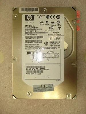 HP 3R-A6766-AA 36GB 15K U320 3.5" 68PIN HDD, SPARES# 177987-001 PART# 412751-017 - Image 1 of 4