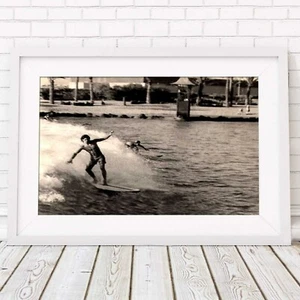 WAVE SURFERS - Vintage Picture Poster Print Sizes A5 to A0 **FREE DELIVERY** - Picture 1 of 14