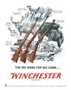Winchester Big Game Metal tin sign hunting Cabin home Wall decor #2561 - Picture 1 of 1