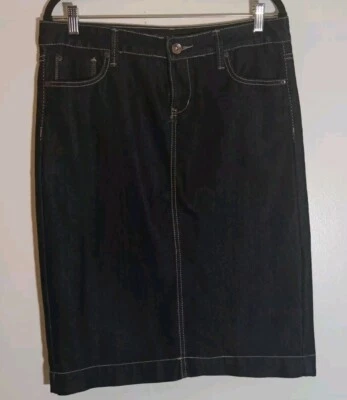 Falda vaquera lápiz Kensie Denim azul lavado oscuro para mujer, talla 34 cintura. Foto 1 de 4