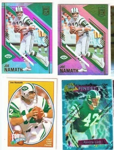 Lote de 4 tarjetas Panini Donruss Elite Joe Namath Pink Parallel New York Jets 2021 - Imagen 1 de 2
