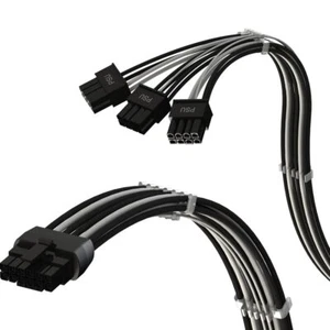 - AVA PCIE 5.0 Câble Moulé & Soudé 16 broches 12+4 vers 3x8 broches | 16AWG G... - Afbeelding 1 van 8
