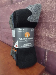Weatherproof Vintage Mens Outdoor Crew Socks Multicolored 5 Pack Size 6-12 - Picture 1 of 5