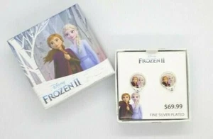 Disney Frozen 2 Sisters Elsa and Anna Fine Silver Plated Crystal Stud Earrings - Picture 1 of 3