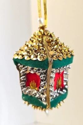 De Colección Cuentas Lentejuelas Push Pin Adorno de Navidad Años 70 MCM Mod Hecho a Mano ÚNICO Linterna2 Foto 1 de 4