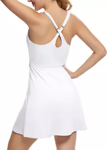 Tennis Dress for Women Athletic Golf Dress with Shorts and Pockets Backless Work - Picture 1 of 11