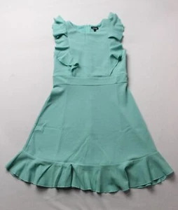 Zunie Big Girls Pinafore Ruffle Sleeve Banded Waist Dress AC2 Dusty Green Sz: 12 - Picture 1 of 3