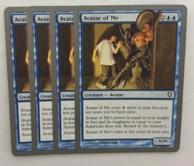 MTG 4X UNHINGED AVATAR OF ME NM MAGIC THE GATHERING RARE CREATURE BLUE - Image 1 of 4