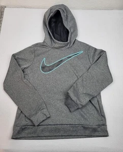 Nike Athletic Hoodie Girl XL Gray Lightweight Sweatshirt Therma-Fit Swoosh - Picture 1 of 7