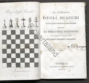 Il giuoco degli scacchi - Trattatello tradotto dall'inglese - ed. 1824 - Foto 1 di 7