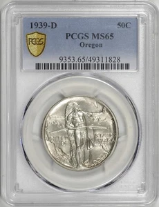 1939-D Oregon Trail Commemorative Half Dollar 50c PCGS MS65 [BN828] - Picture 1 of 4