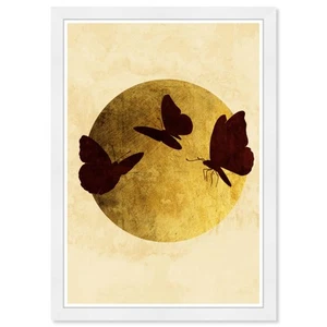 Animals Modern Boho Butterflies Sun Canvas Wall Art Full Moon Flight II Livin... - Picture 1 of 8