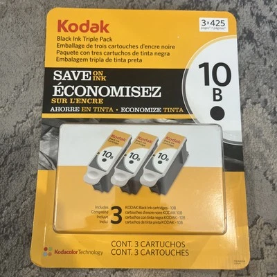 ¡Nuevo! Paquete triple tinta negra Kodak 10B - 3 × 425 páginas Foto 1 de 3
