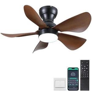 Ceiling Fans with Lights and Remote/APP Control, 30 inch Low Profile Ceiling ... - Picture 1 of 9