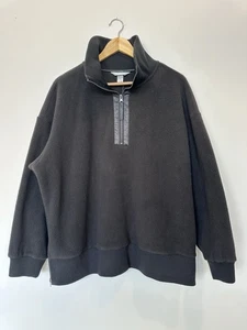 CJ Banks Womens 1X Black 1/4 Zip Fleece Long Sleeved Pullover Shirt - Picture 1 of 5