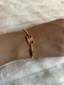 Celine Paris Triomphe articulated Bracelet in brass with gold finish - Picture 1 of 4