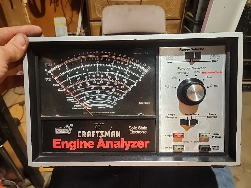 Analizador de motor Craftsman arte de garaje vintage Foto 1 de 1