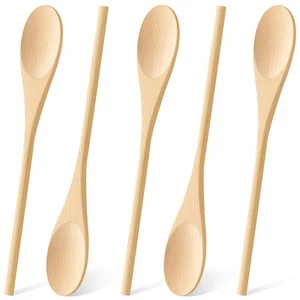 5 Pcs Wooden Spoons for Cooking, 12 Inches Long Handle Spoons for Mixing, Tas... - Picture 1 of 7