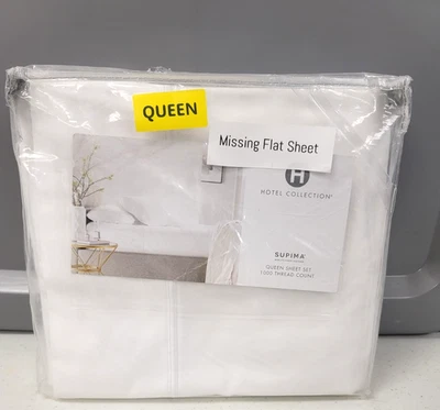 Sábana bajera y 2 fundas de almohada Hotel Collection 1000 TC 100 % algodón Supima Queen Foto 1 de 4