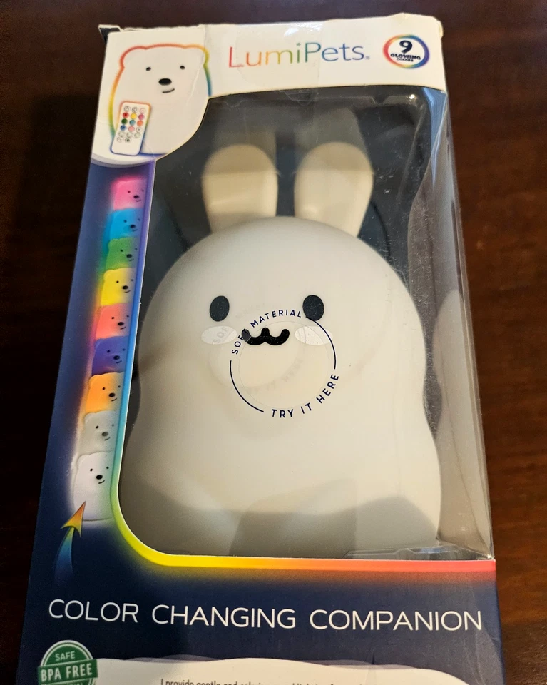LumiPets Rabbit Night Light with Remote Control Rechargeable 9 Color  Light - Image 1 of 4