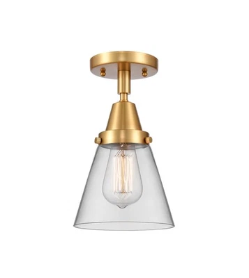 Innovations Lighting 447-1C-10-6 Cone Semi-Flush Cone 6"W - Gold - Image 1 of 4