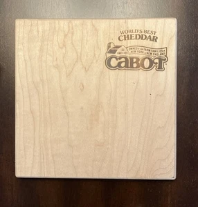 Cabot Cheddar Solid Wood Cheese Cutting Board 7” x 7” x .75” - Picture 1 of 4