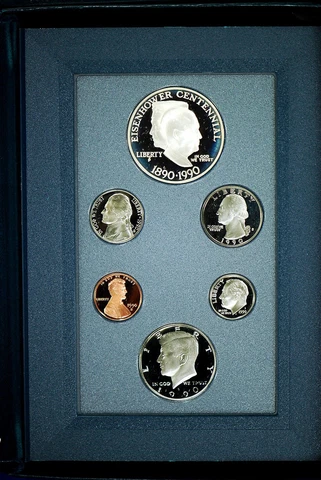 1990 PRESTIGE Proof Set. U.S. Mint Made. Complete & Original. With Box Cover
