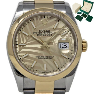 NEW Rolex Datejust 36mm Steel Gold 126203 CHAMPAGNE PALM ROLEXCARD2022 #1911-1 - Picture 1 of 6