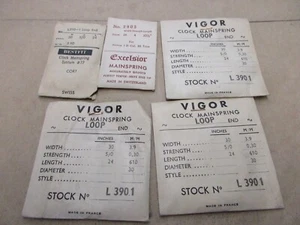 Lot NOS Mixed Brand Clock Mainsprings L 390.1 Watchmaker Repair Parts - Picture 1 of 2
