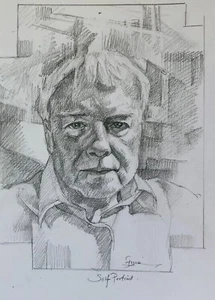 Richard Ennis (1958-). Self Portrait 2024. Pencil/Charcoal. 29.5 x 20.5 cms. - Picture 1 of 1