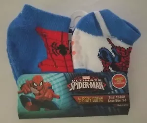 Toddler Boys Marvel Ultimate Spiderman 4 pk socks Lined for Comfort Size 12-24M - Picture 1 of 2