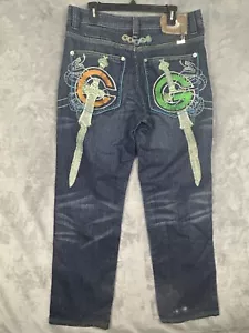 Vintage Coogi Jeans Mens 34x34 Blue Y2K Rare Baggy Street Skater Actual 34x33 - Picture 1 of 22