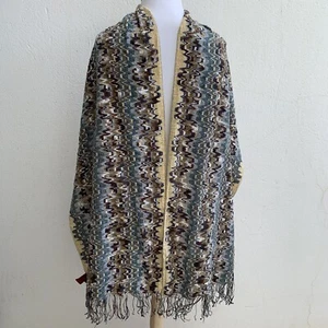 MISSONI Wool Blend Fringe Scarf - Zigzag Chevron Multicolor Pattern 84"x21#A107 - Picture 1 of 5