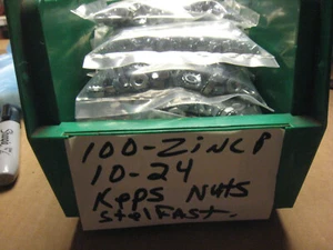 Lote de 100 tuercas Keps 10-24 hilos enchapados en zinc STELFAST - Imagen 1 de 6